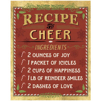 Holiday Recipes I Gold and Red -Paper Art-24"x30"