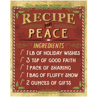 Holiday Recipes II Gold and Red -Paper Art-18"x22"