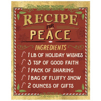 Holiday Recipes II Gold and Red -Paper Art-22"x26"