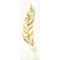 Gold Water Feather I -Paper Art-14"x38"