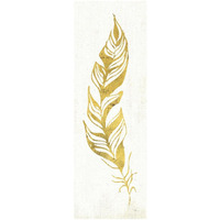 Gold Water Feather I -Paper Art-20"x56"