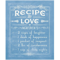 Life Recipes I Blue -Paper Art-18"x22"