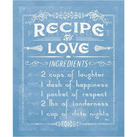 Life Recipes I Blue -Paper Art-30"x37"