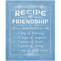 Life Recipes III Blue -Paper Art-18"x22"