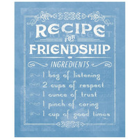 Life Recipes III Blue -Paper Art-22"x26"