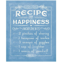 Life Recipes IV Blue -Paper Art-24"x30"