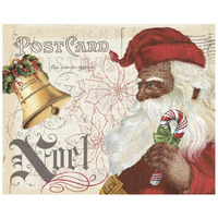 Antique Holiday II Santa -Paper Art-26"x22"