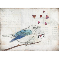 Love Birds I Joy -Paper Art-18"x14"