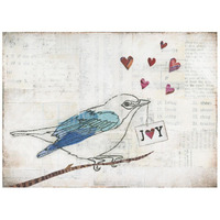 Love Birds I Joy -Paper Art-26"x20"