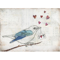 Love Birds I Joy -Paper Art-34"x26"