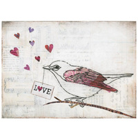 Love Birds II Love -Paper Art-26"x20"