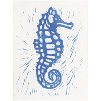 Sea Creature Seahorse Blue -Paper Art-26&quotx34"