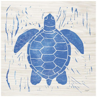 Sea Creature Turtle Blue -Paper Art-20"x20"