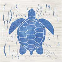 Sea Creature Turtle Blue -Paper Art-32"x32"