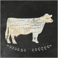 La Vache Cameo Sq no Words -Paper Art-20"x20"