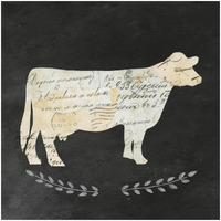 La Vache Cameo Sq no Words -Paper Art-26"x26"