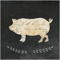 Le Cochon Cameo Sq no Words -Paper Art-32"x32"