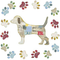 Good Dog IV Sq with Border -Paper Art-20"x20"