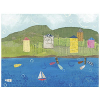 Coastal Harbor II -Paper Art-26"x20"