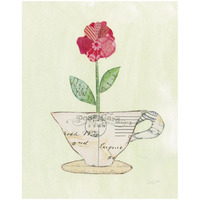 Teacup Floral I -Paper Art-18"x22"