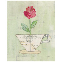 Teacup Floral I on Print -Paper Art-22"x26"