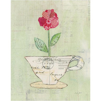 Teacup Floral I on Print -Paper Art-30"x37"