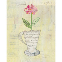 Teacup Floral II on Print -Paper Art-30"x37"