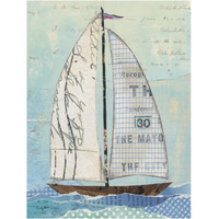 At the Regatta III Sail -Paper Art-14"x18"