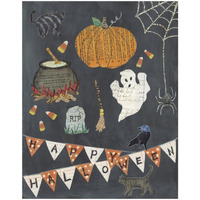 Halloween Whimsy I -Paper Art-18"x22"