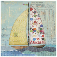 At the Regatta I Sail Sq -Paper Art-26"x26"