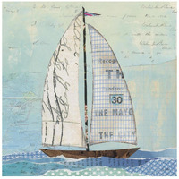 At the Regatta III Sail Sq -Paper Art-20"x20"