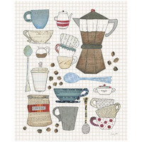 Coffee Chart I v2 Gingham -Paper Art-18"x22"