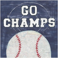 On the Field III Go Champs -Paper Art-32"x32"