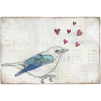 Love Birds I -Paper Art-32"x22"