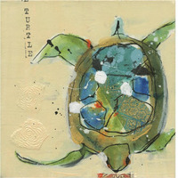 Chentes Turtle -Paper Art-38"x38"