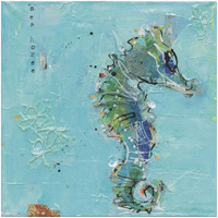 Little Seahorse Blue -Paper Art-32"x32"