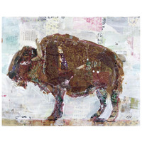 El Buffalo Brown Crop -Paper Art-26"x22"