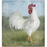 Noble Rooster I Vintage No Border -Paper Art-29.6"x32"