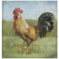 Noble Rooster II Vintage No Border -Paper Art-20"x20"