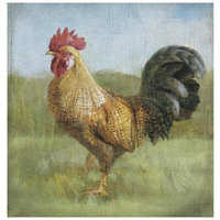 Noble Rooster II Vintage No Border -Paper Art-26"x26"