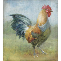 Noble Rooster III Vintage No Border -Paper Art-16.4"x18"