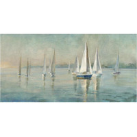 Sailboats at Sunrise Crop -Paper Art-38"x20"