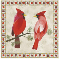 Festive Birds Two Cardinals -Paper Art-20&quotx20"