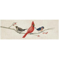 Festive Birds Panel II Linen -Paper Art-56&quotx20"