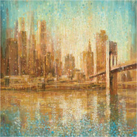 Champagne City Crop -Paper Art-38"x38"