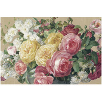 Antique Roses on Tan Crop -Paper Art-32"x22"