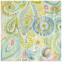 Spring Dream Paisley XII -Paper Art-26"x26"