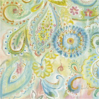 Spring Dream Paisley XII -Paper Art-38"x38"