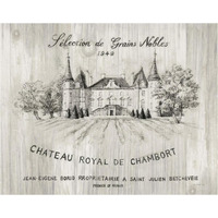 Chateau Chambort on Wood -Paper Art-37"x30"