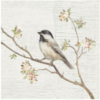 Black Capped Chickadee Vintage -Paper Art-20"x20"